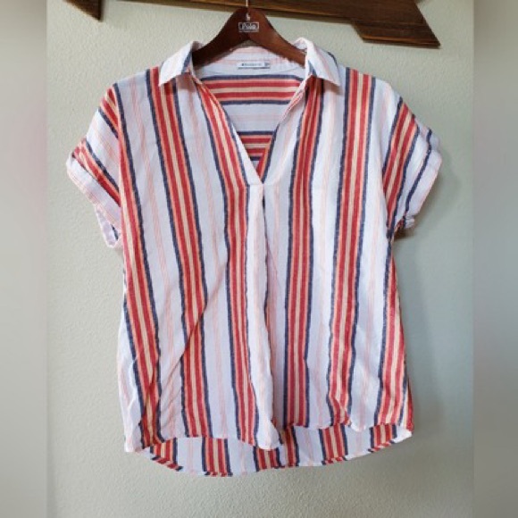 Striped Red and Blue Women's Top - Picture 1 of 4